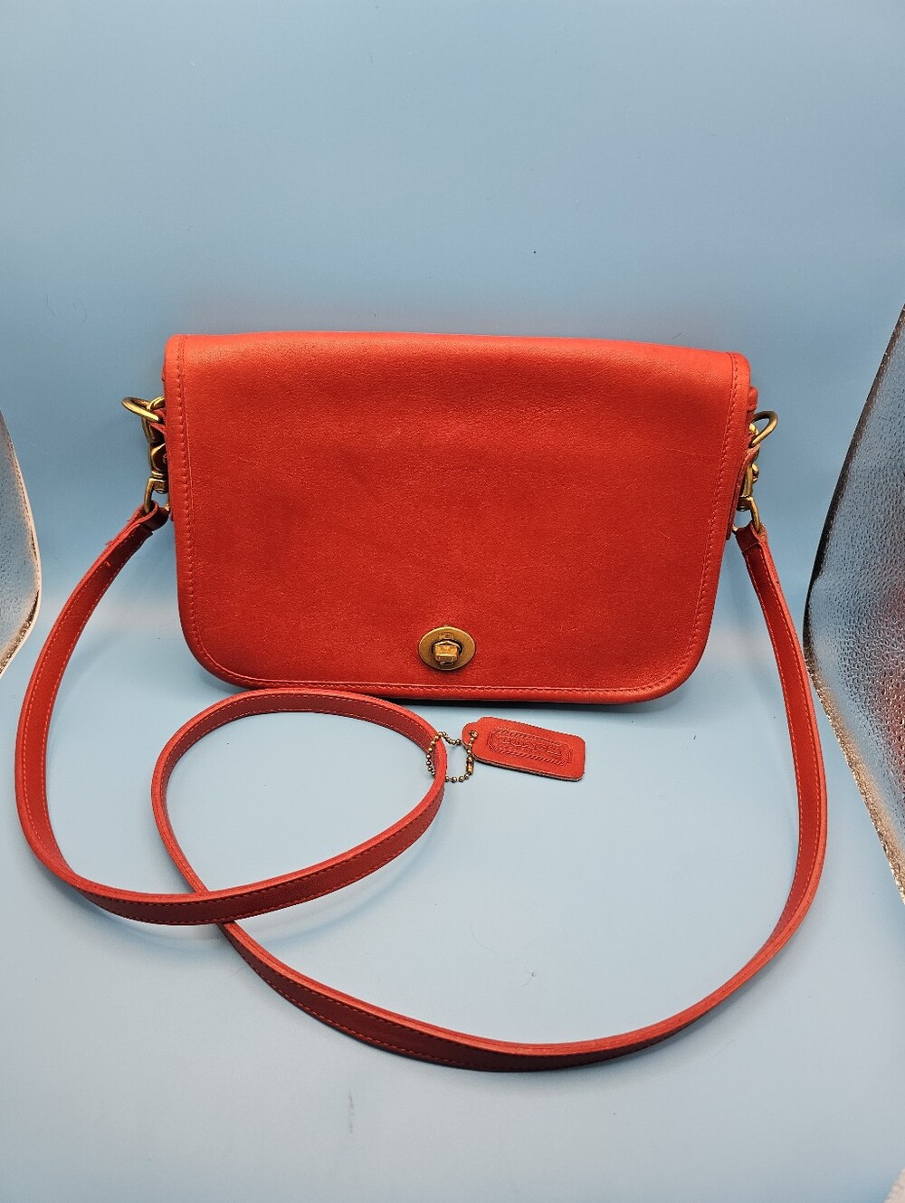 Vintage Coach Fully Convertible Clutch Vibrant Red Bag Creed 869-7751 - Picture 2 of 16